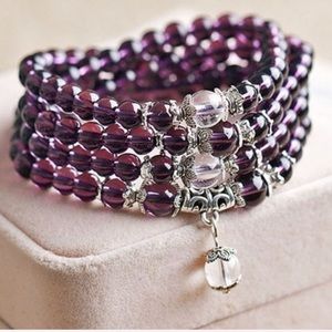 Purple Convertible Beaded Bracelet/Necklace